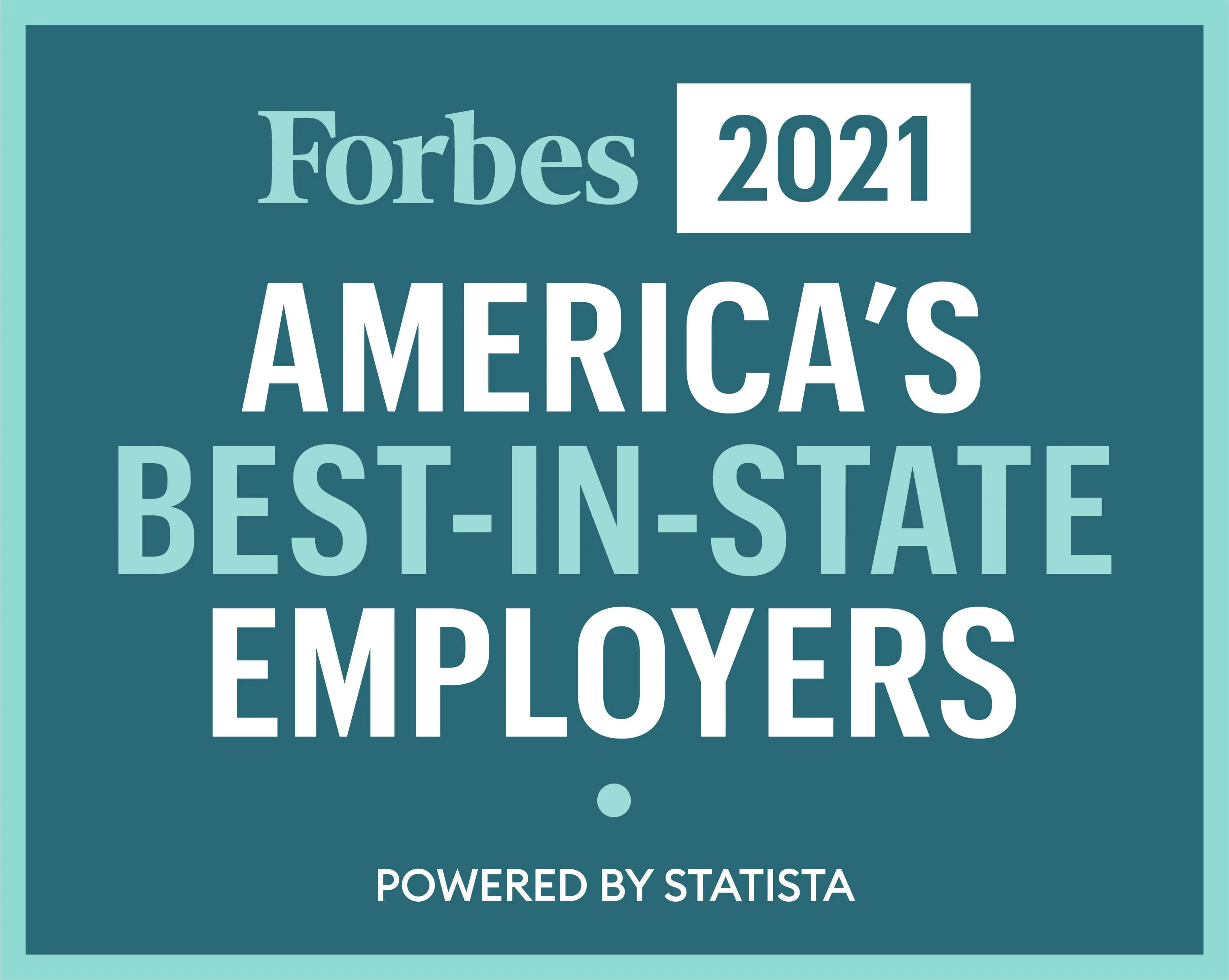 Forbes list of America's Best-In-State Employers 2021