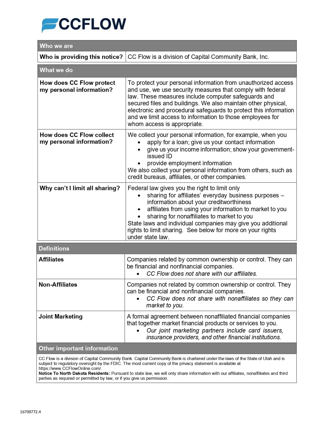 Advance Financial Privacy Policy Alabama Page 2