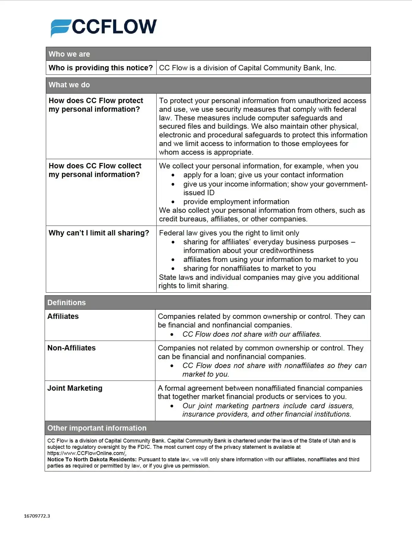 Advance Financial Privacy Policy Alabama Page 2